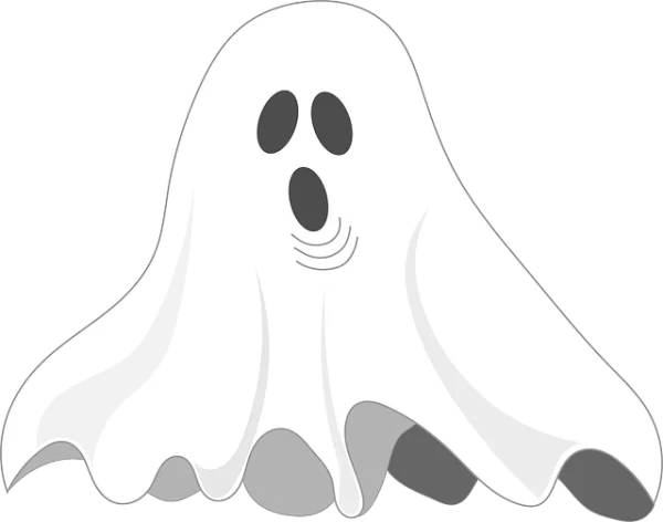 White Cartoon Ghost PNG Transparent Background