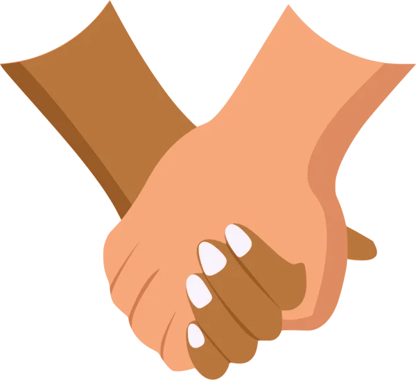 Holding Hands Diverse Skin Tones PNG Transparent