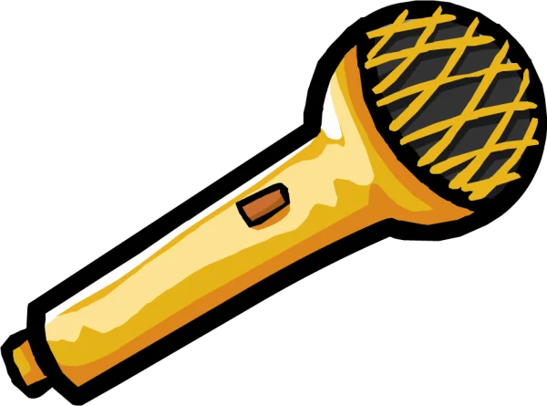 Golden Microphone PNG Transparent Background