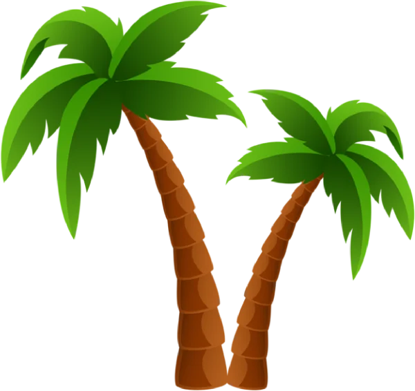 Two Cartoon Palm Trees PNG Transparent Background
