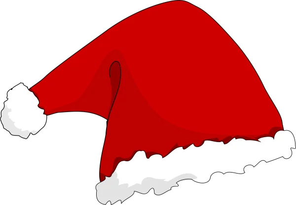 Classic Red Santa Hat PNG Transparent Background