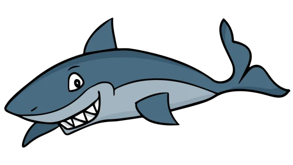 Cartoon Shark Smiling PNG Transparent Background