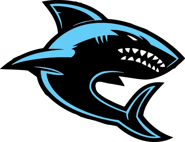 Blue and Black Shark Logo PNG Transparent