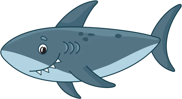 Cute Cartoon Shark PNG Transparent Background