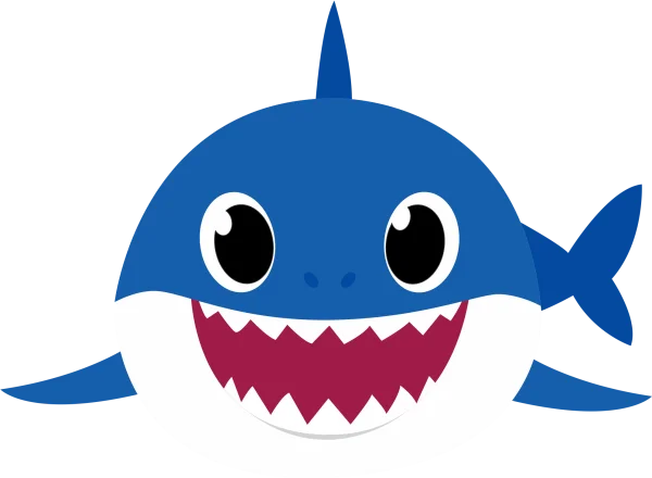 Cute Blue Cartoon Shark Head PNG Transparent Background