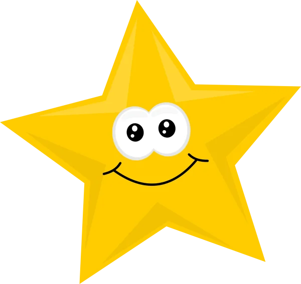 Smiling Yellow Star PNG Transparent Background