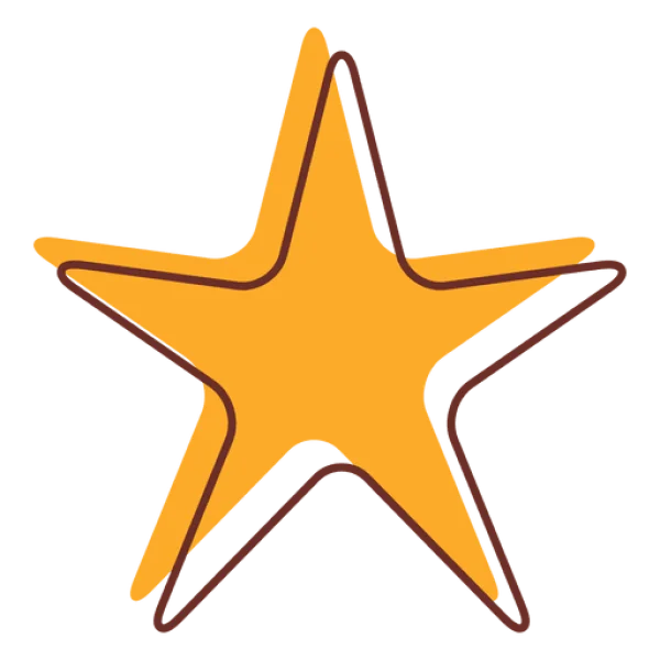 Stylized Orange Star Icon PNG