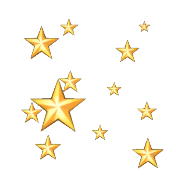 Scattered Golden Stars PNG Transparent Background