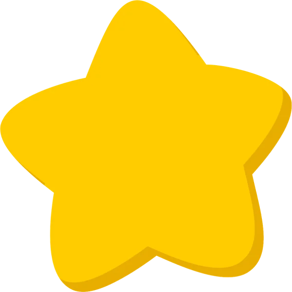 Yellow Rounded Cartoon Star PNG