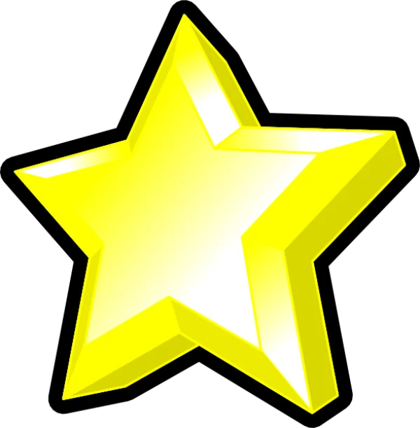 Glossy Yellow Star Icon PNG Transparent