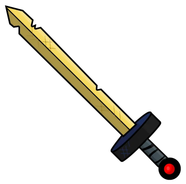 Golden Cartoon Sword PNG Transparent Background