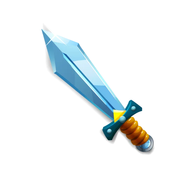 Cartoon Ice Blade Sword PNG Transparent