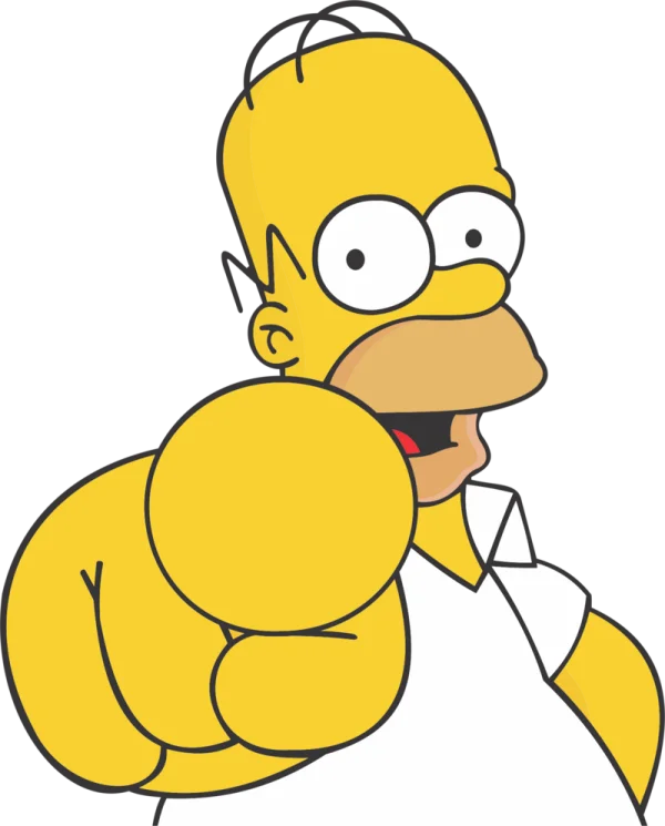 Homer Simpson Pointing PNG Transparent Background