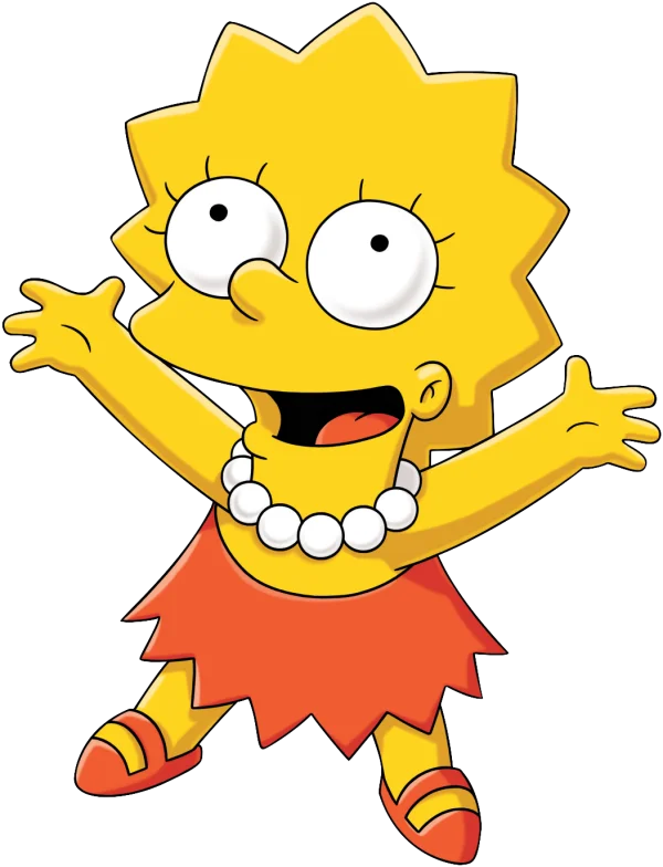 Lisa Simpson Happy Excited Pose PNG