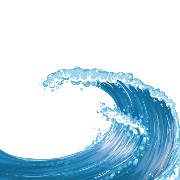 Blue Ocean Wave PNG Transparent Background