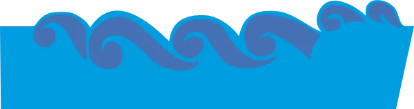 Stylized Blue Water Waves PNG Transparent
