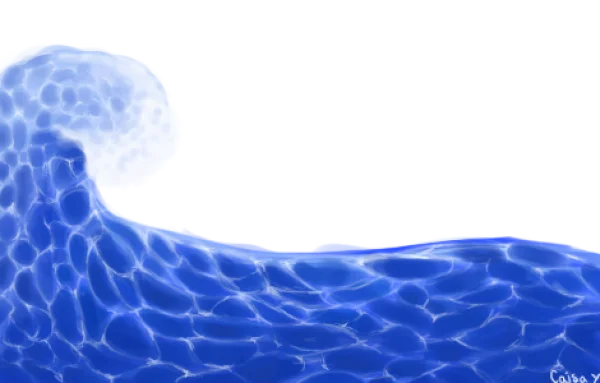 Stylized Blue Wave PNG Transparent Background
