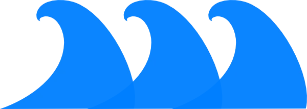 Blue Stylized Waves PNG Transparent