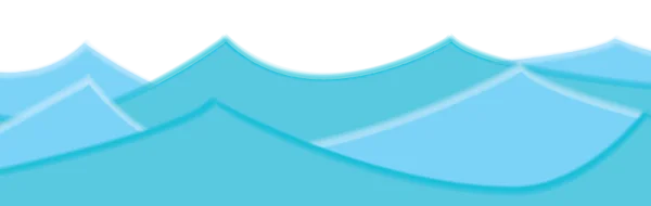 Stylized Blue Water Waves PNG Transparent