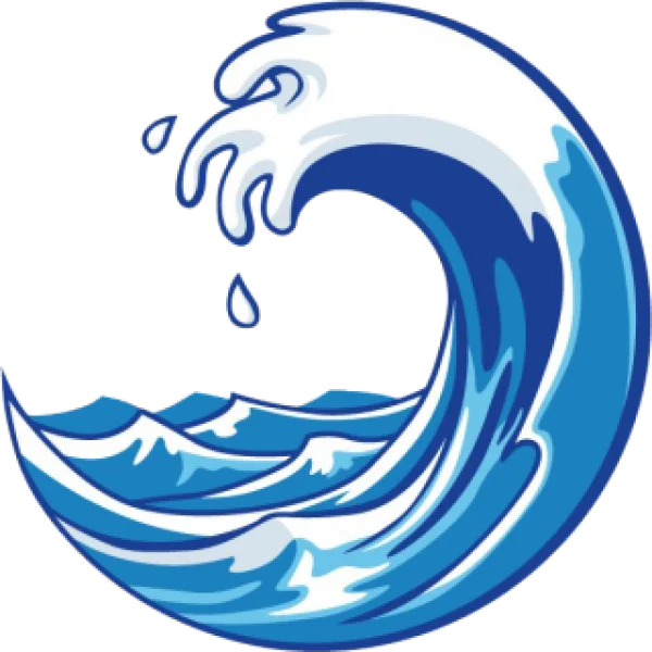 Stylized Blue Ocean Wave PNG Transparent