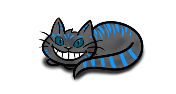 Grinning Cheshire Cat Cartoon PNG Transparent