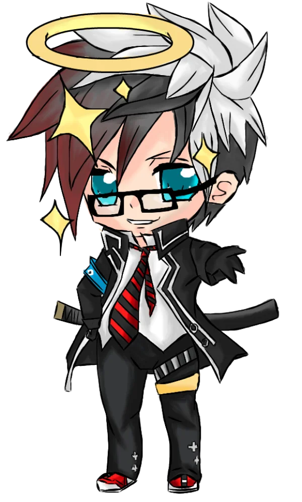 Chibi Anime Boy Character with Halo PNG