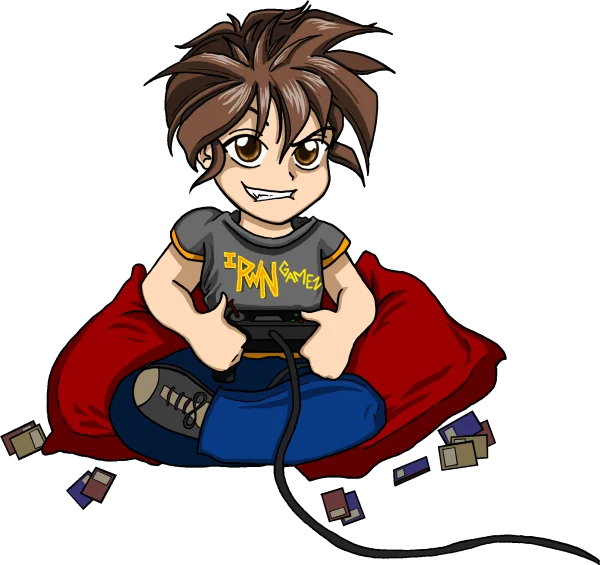 Cartoon Boy Playing Video Games PNG