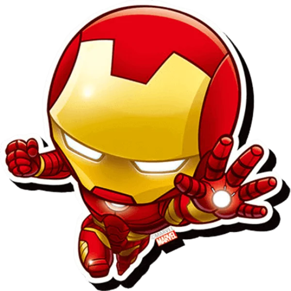 Chibi Iron Man Flying Sticker PNG