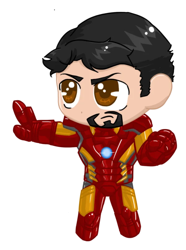 Chibi Iron Man Cartoon PNG Transparent