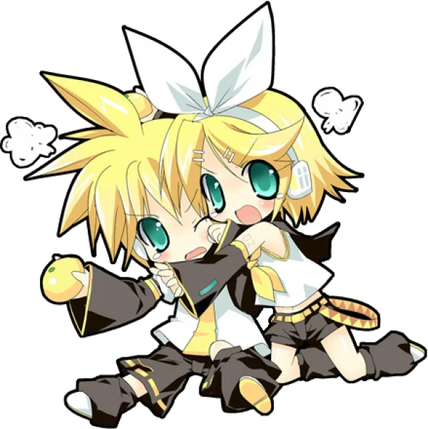 Kagamine Rin & Len Chibi PNG Transparent Background