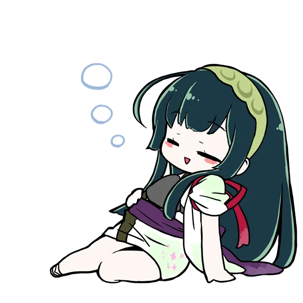 Chibi Anime Girl Sleeping Dreamy PNG