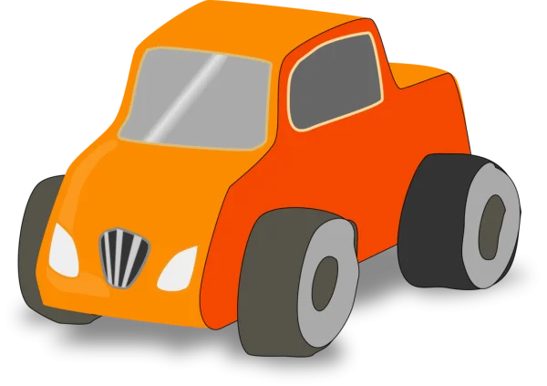 Orange Cartoon Toy Car PNG Transparent Background