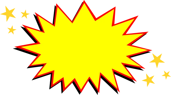 Yellow Starburst with Stars PNG