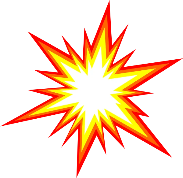Red Yellow Comic Explosion Burst PNG