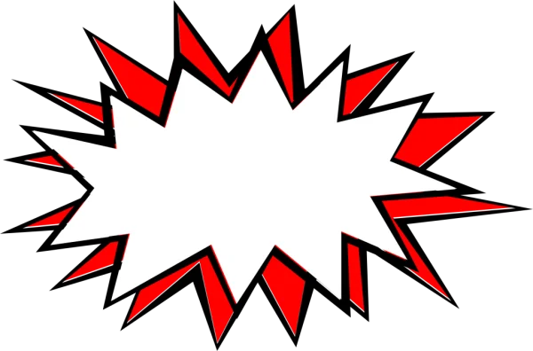 Red and White Comic Explosion Burst PNG