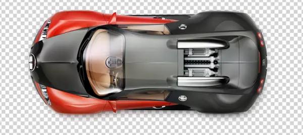 Bugatti Supercar Top View PNG Transparent Background