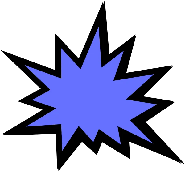 Blue Comic Burst Effect PNG Transparent Background