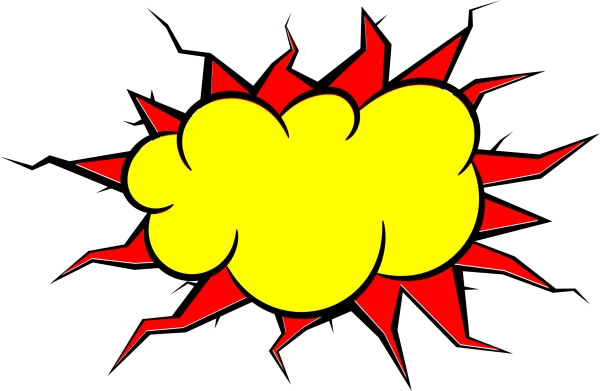 Comic Book Explosion Burst PNG Transparent Background