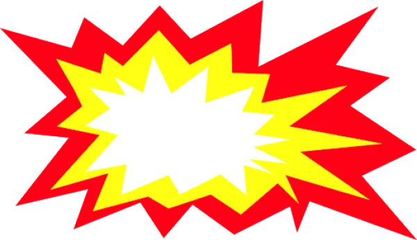 Comic Style Explosion Burst PNG Transparent Background