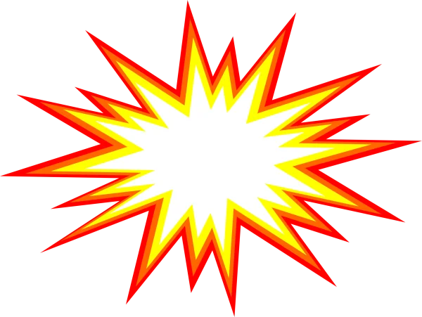 Red and Yellow Explosion Burst PNG Transparent Background