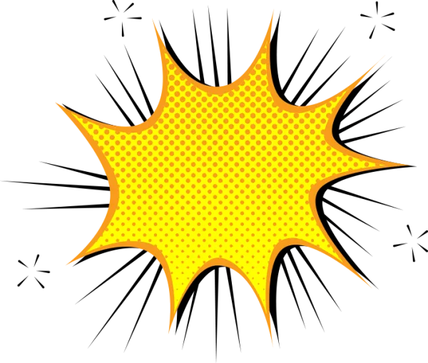 Comic Style Yellow Starburst PNG Transparent