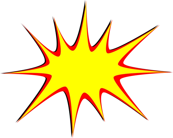 Comic Style Explosion Burst PNG Transparent