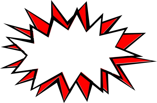 Red Comic Burst Speech Bubble PNG