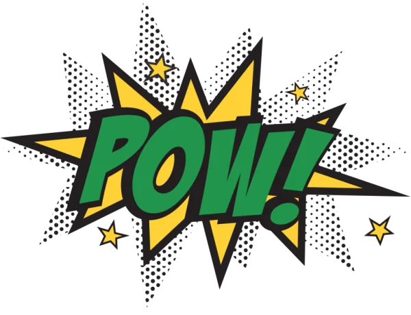 POW Comic Book Sound Effect PNG Transparent