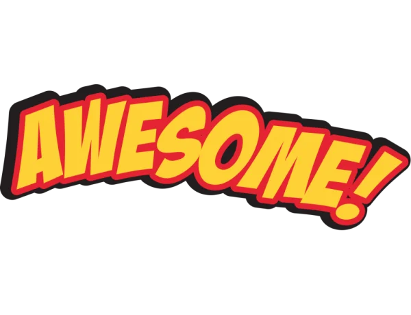 Awesome! Comic Book Text PNG Transparent