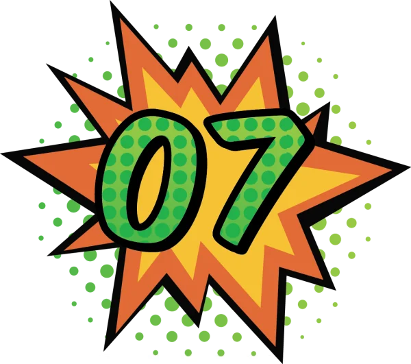 Comic Style Number 07 Explosion PNG