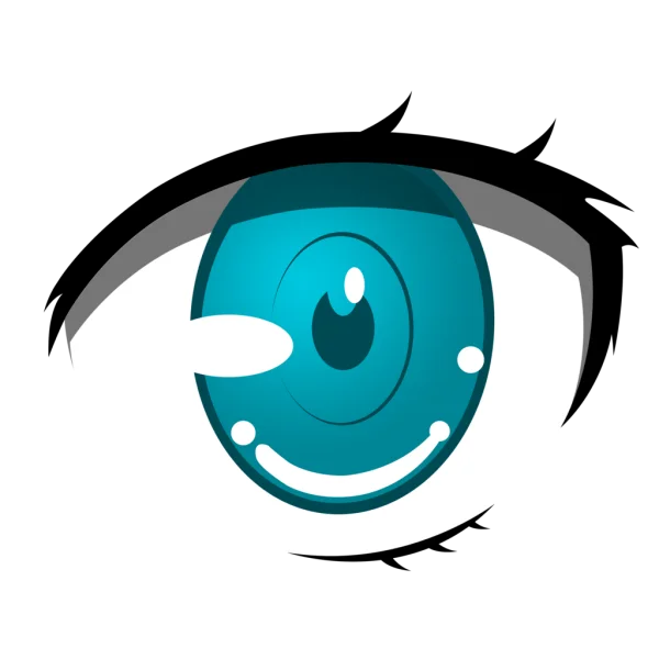 Stylized Bright Blue Eye PNG Transparent Background