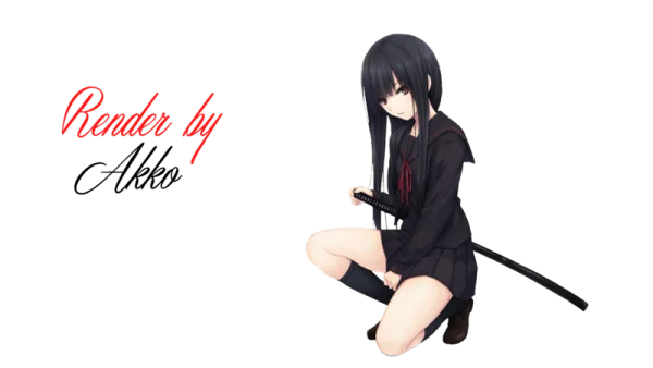 Anime Girl with Katana Transparent PNG