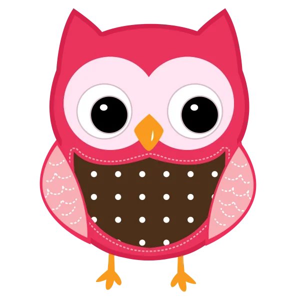 Cute Pink Cartoon Owl PNG Transparent Background