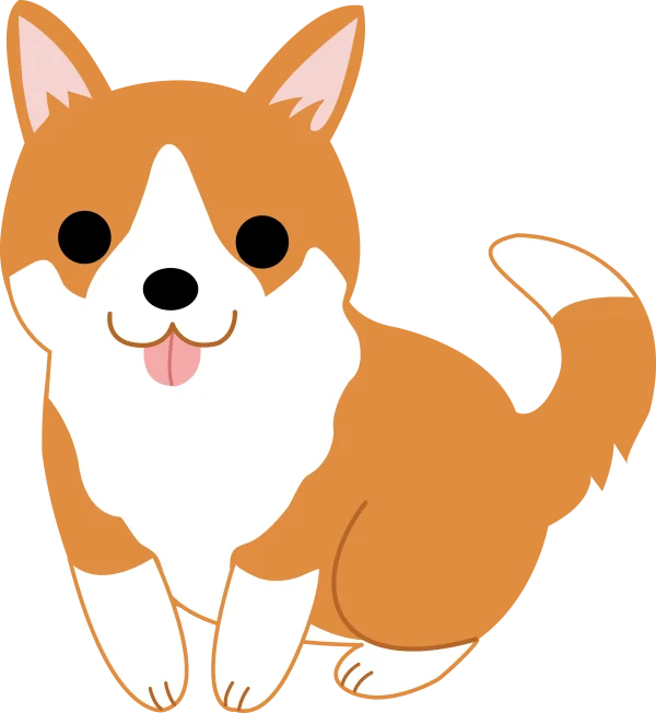 Cute Cartoon Corgi Dog PNG Transparent Background